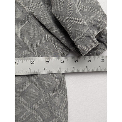 Tommy Bahama 100% Silk Camp Shirt Men’s L – Gray Diamond Pattern Button-Up