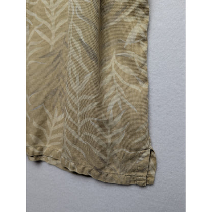 Alfani Tan 100% Silk Shirt Men's L -  Abstract Floral Print Size L Camp Collar