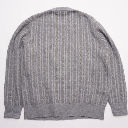 Vintage Neiman Marcus 100% Cashmere Cable Knit Sweater Blue Gray Men's XXL