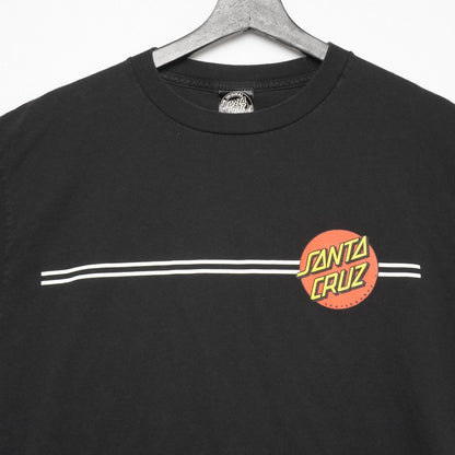Santa Cruz Skateboards T-Shirt Men’s Medium Black Logo Front & Back Graphic