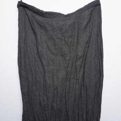 Y2K Banana Republic Black Crinkle Maxi Skirt - Made in IT Wool Blend Size 12