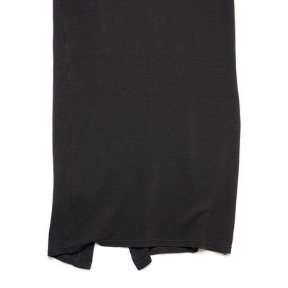 Vintage Maick Harold Paris Black Viscose Midi Skirt Front Slit Made in France T1