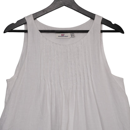 Vineyard Vines 100% Linen White Pintuck Dress Size 6 Classic Summer Style