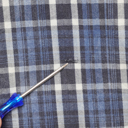 Lucky Brand True Indigo Plaid Shirt Blue White Western Classic Fit Men's Large