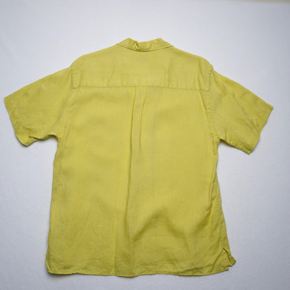 Havana Shirt Co Chartreuse 100% Linen Loop Shirt L