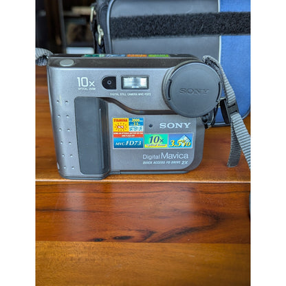 Sony Mavica MVC – FD73 Digital Camera Bundle (W/ Battery, Charger, 2 Disks, Bag)
