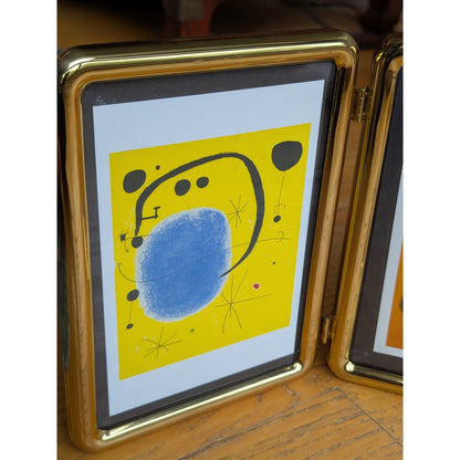 Vintage Gold Double Hinged Picture Frame by Fetco – 5x7" Brass-Tone Metal – MCM