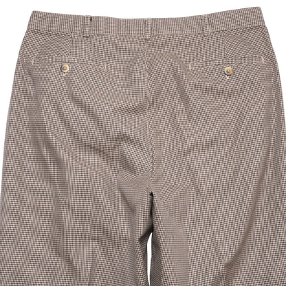 Lands’ End Men’s Dress Pants Size 36 Brown Houndstooth Check Cotton USA Made