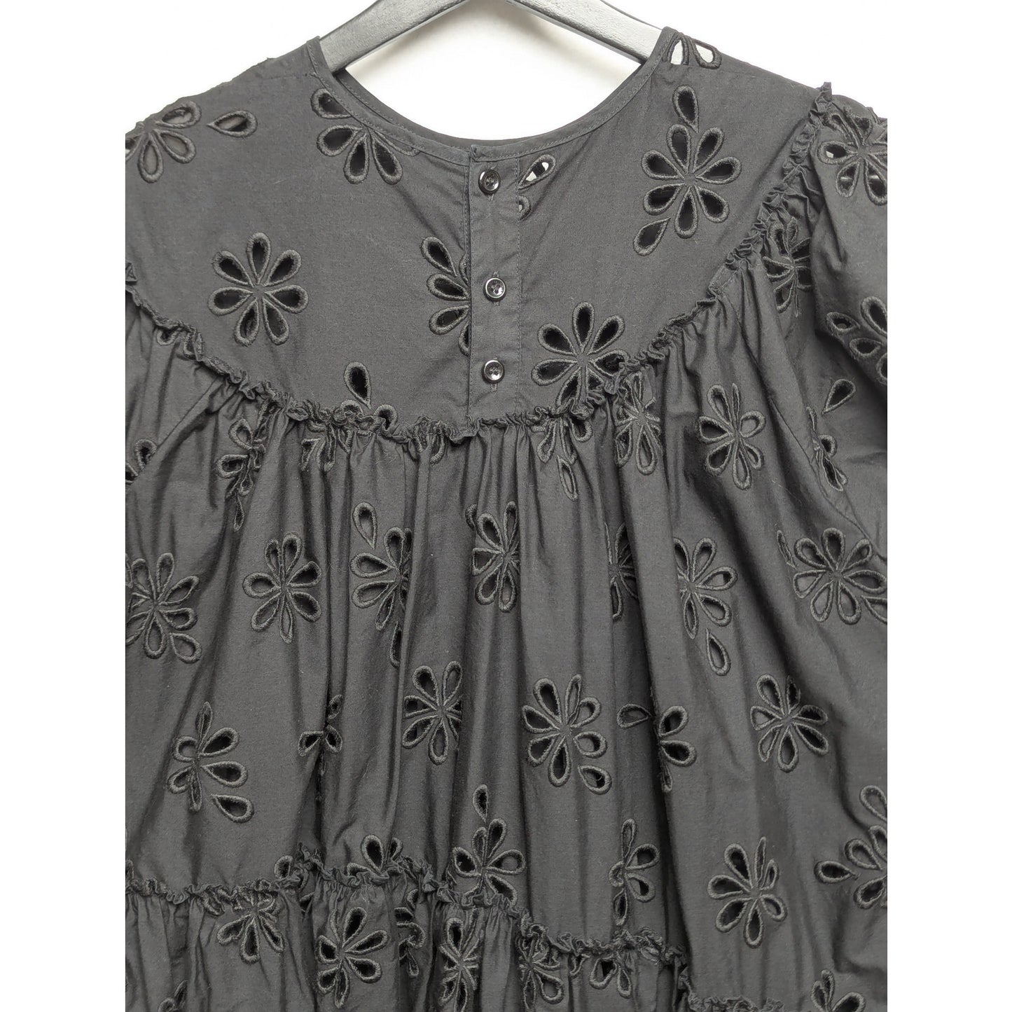 Simone Rocha x HM Black Voluminous Eyelet Dress Size S