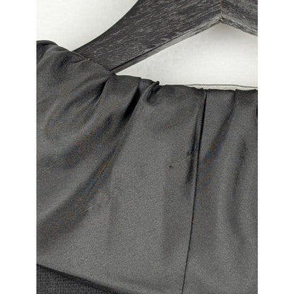 Chico's Black Label Ruffle Trim Long Duster Cardigan Jacket Size 2 Black