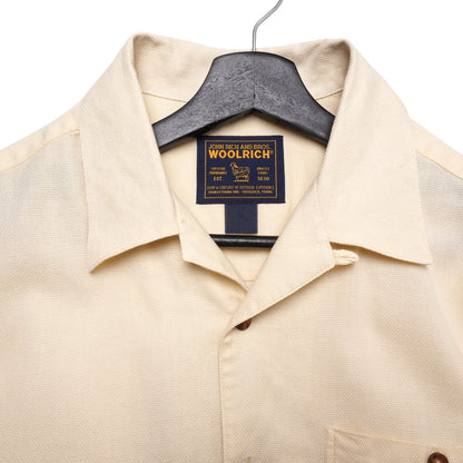 Woolrich John Rich & Bros Men’s XL Short Sleeve Button Shirt Yellow Cotton