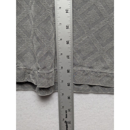 Tommy Bahama 100% Silk Camp Shirt Men’s L – Gray Diamond Pattern Button-Up