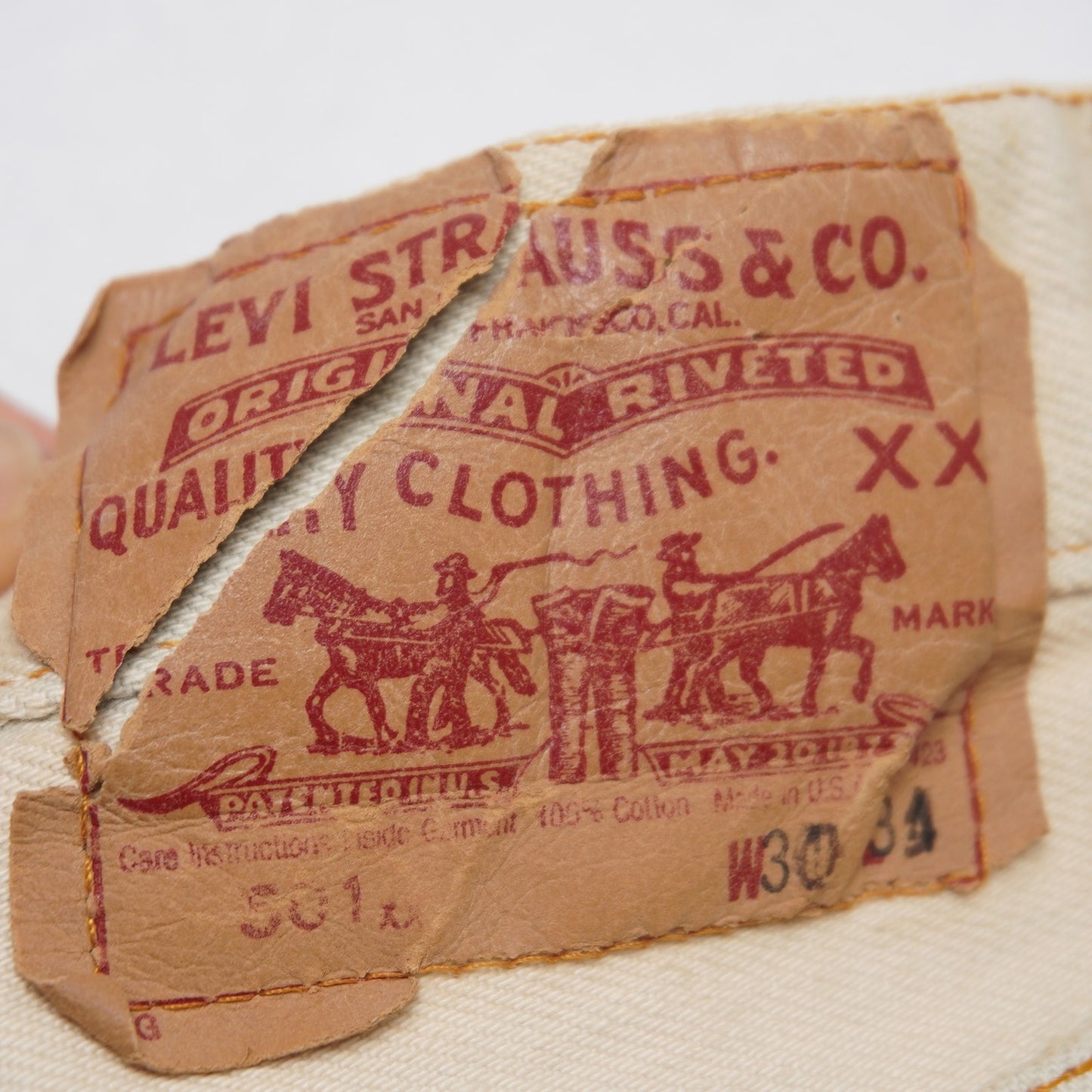 Vintage Levi’s 501 Jeans W31 L34 USA Made Painted Western Art Cactus Snake Sun