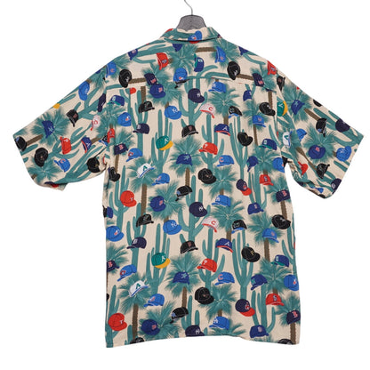 Vintage MLB Reyn Spooner Shirt M Cactus Print Baseball Cap Hawaiian Made in USA