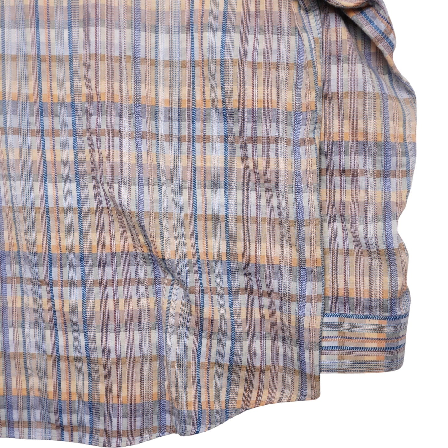 Jhane Barnes XL Button Front Shirt Plaid Woven Japan Fabric Retro