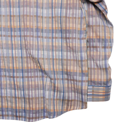 Jhane Barnes XL Button Front Shirt Plaid Woven Japan Fabric Retro