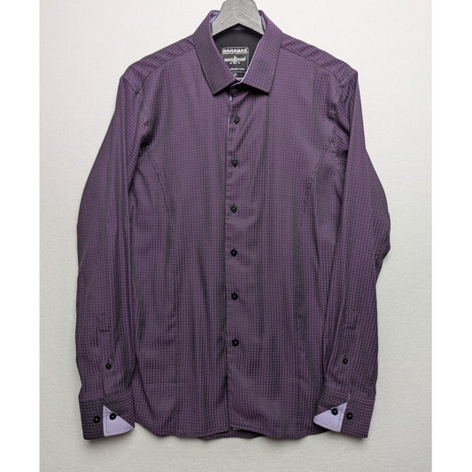 Barabas Men's Purple Textured Dress Shirt Size M Modern Fit