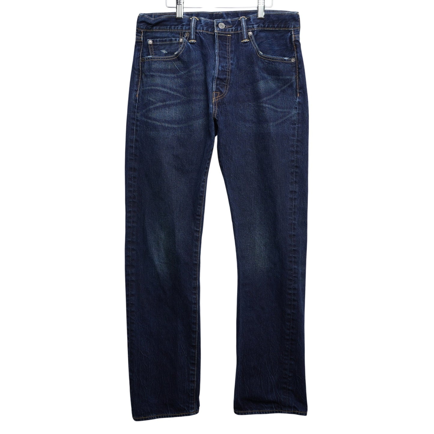 Levi's 501 Button Fly Jeans Men's 32x32 Dark Wash Distressed