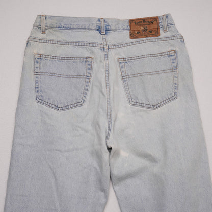 Vintage Tommy Hilfiger Jeans Men's 34x34 Light Wash Denim Crest Logo Classic Fit