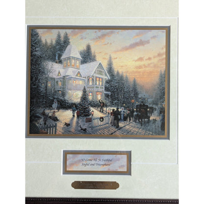 Thomas Kinkade Victorian Christmas I “O Come All Ye Faithful” COA Accent print