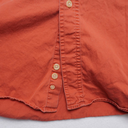 Eddie Bauer Rufton Twill Utility Shirt XL RedOrange Cotton Flap Pockets Workwear