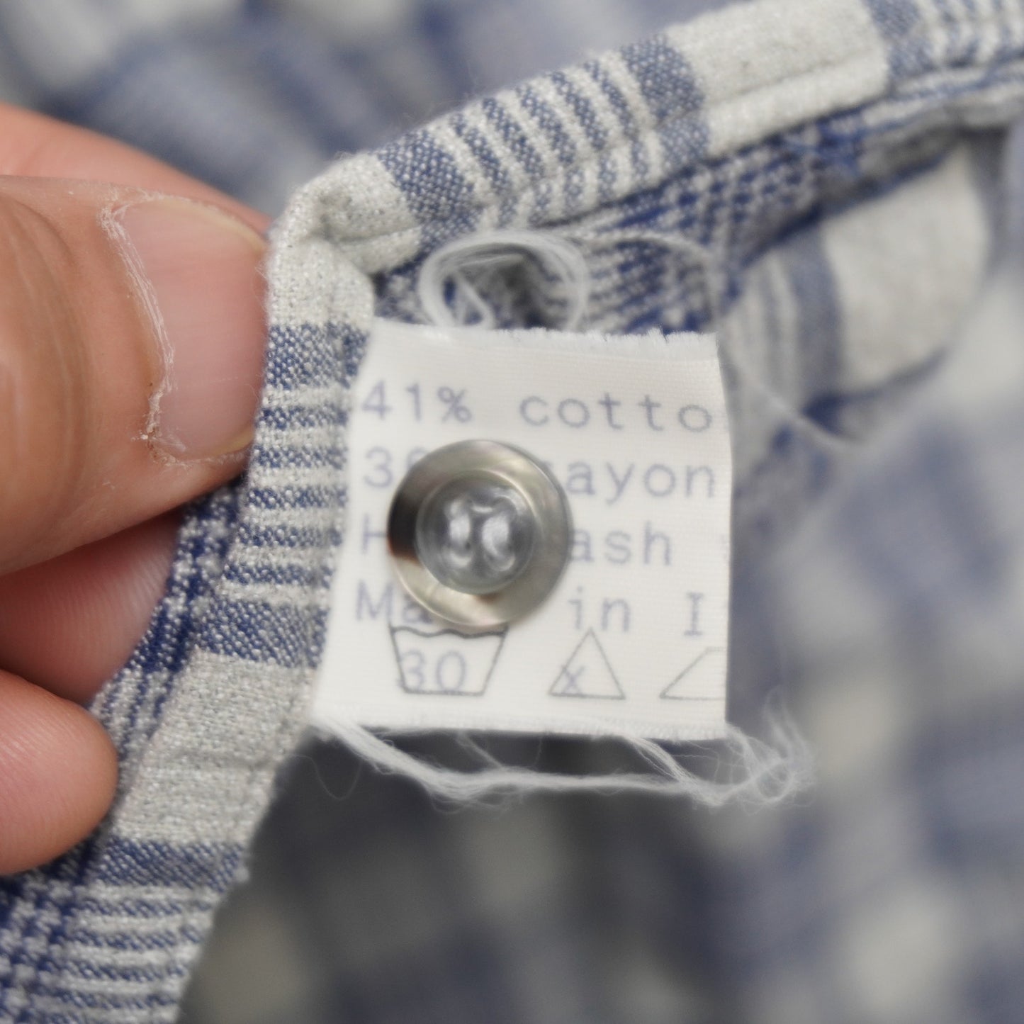 Zanella Plaid Short Sleeve Camp Collar Shirt Blue Beige Made in Italy Men's Lrg