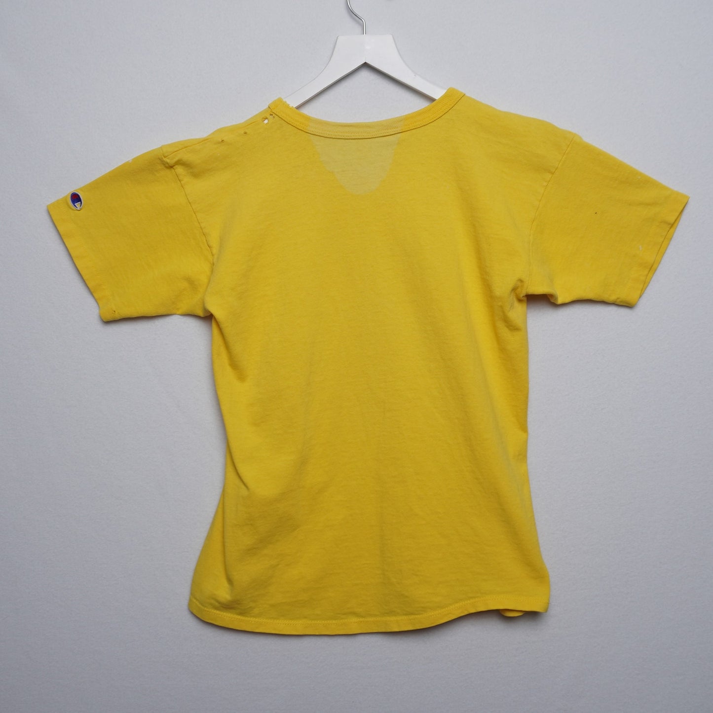Vintage Yellow Champion Crewneck T-shirt Size L
