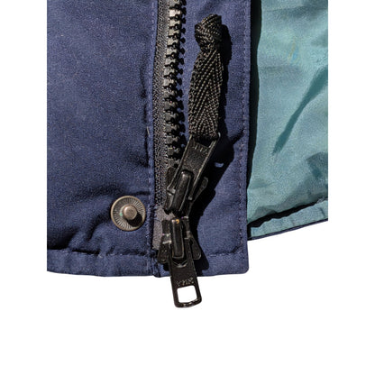 Vintage Eddie Bauer Lined Goose Down Puffer Vest Navy Blue Size Large