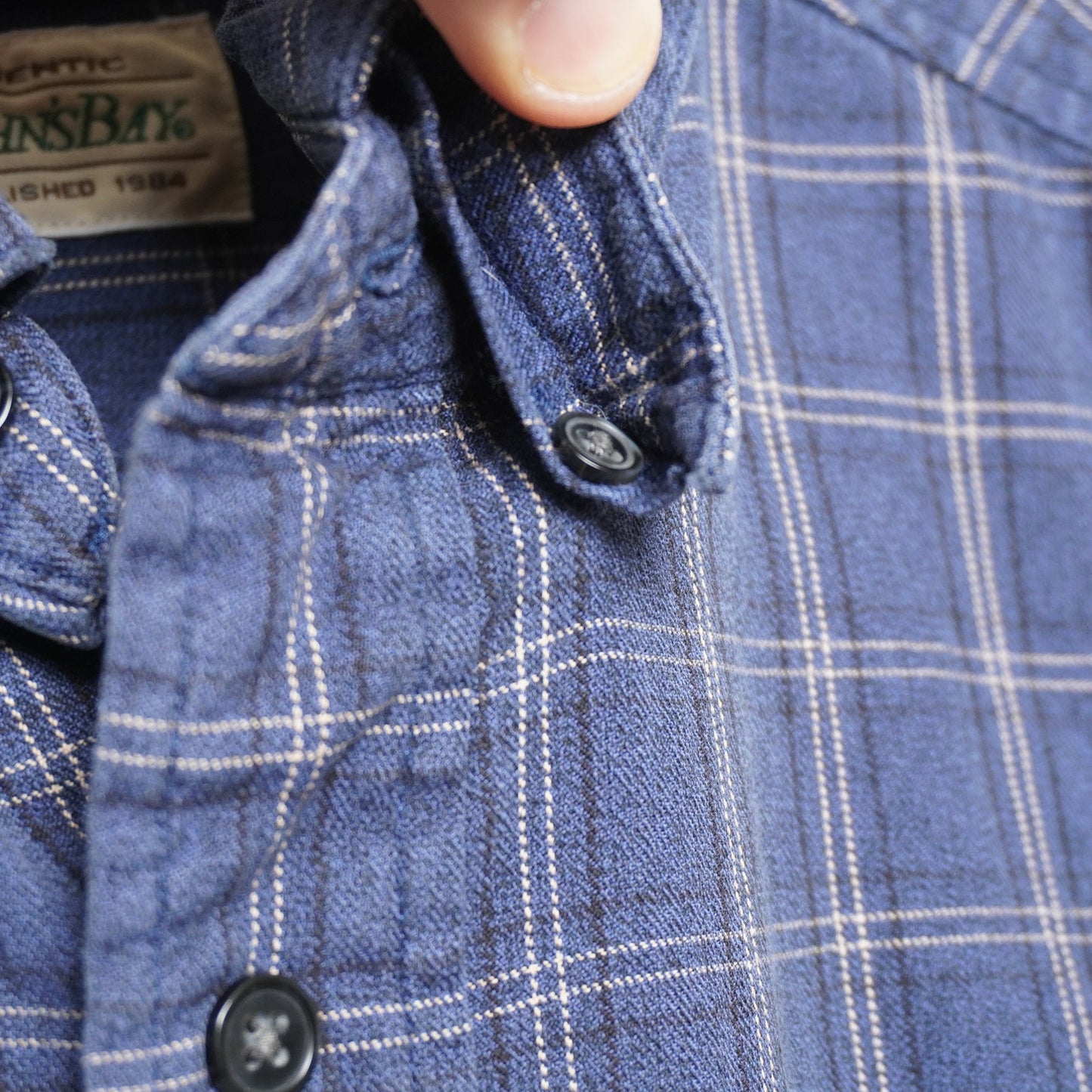 St Johns Bay Plaid Check Flannel Casual Button Down M