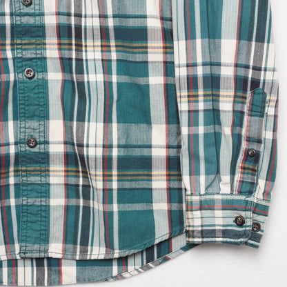 G.H. Bass & Co. Flannel Shirt Men’s L Green Plaid 100% Cotton 24.5x32