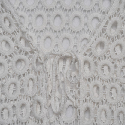 Apparel Love White Crochet Lace Cardigan Women's Medium | 100% Cotton Knit Boho