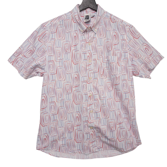 Kennington California Retro Geometric Print Shirt Men's L Mod 90s USA Vibes