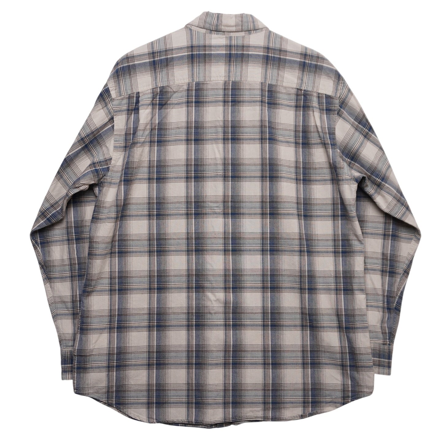 Columbia Sportswear Gray/Blue/Brown Cotton Plaid Shirt Size L