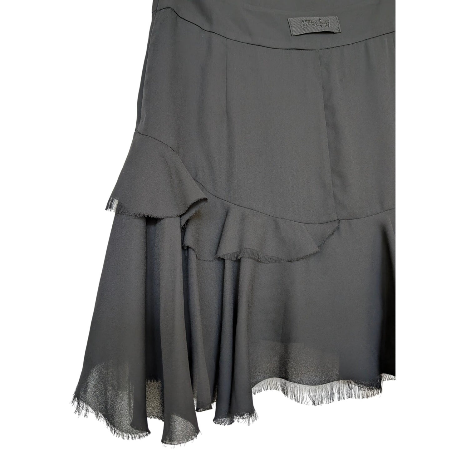 Diesel Black Ruffle Fray Hem Skirt Size 27