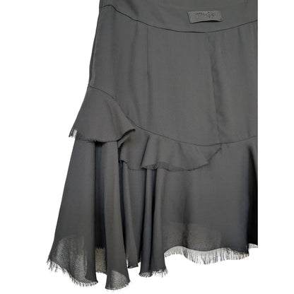 Diesel Black Ruffle Fray Hem Skirt Size 27