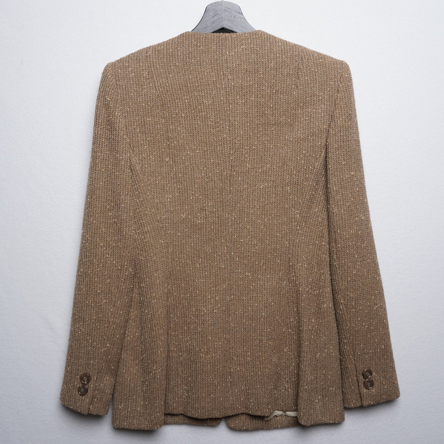 Vintage Anne Klein II Wool Blazer Brown Textured Minimalist Jacket US4