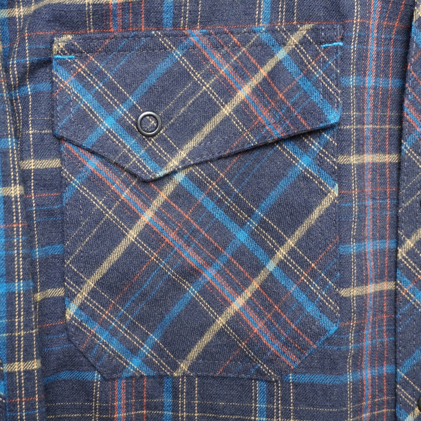 L.L. Bean Plaid Flannel Shirt Western Style Snap Front Multicolor Men's Medium M