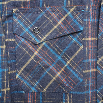 L.L. Bean Plaid Flannel Shirt Western Style Snap Front Multicolor Men's Medium M