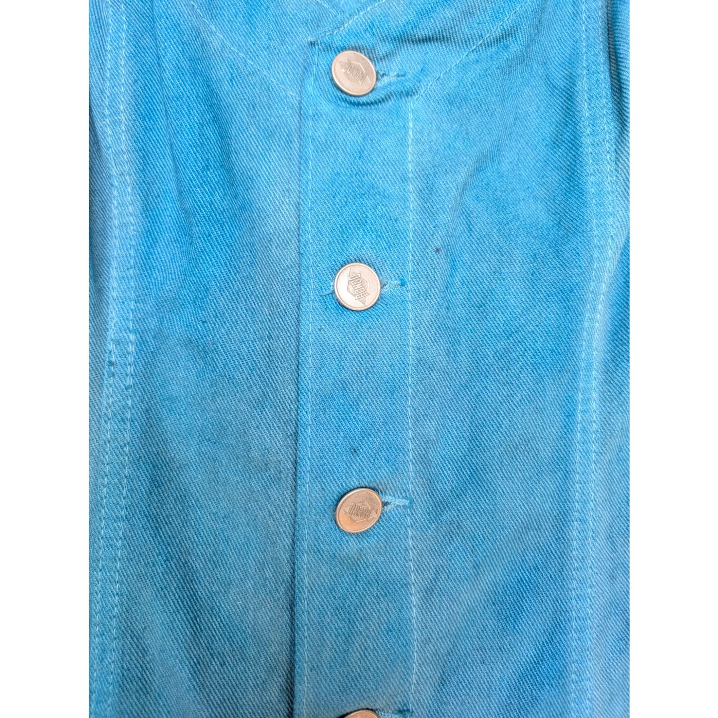 Vintage Bongo Sweatheart Neckline Denim Turquoise Dress 9