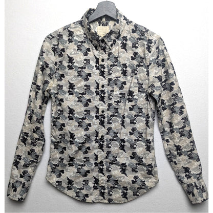 Band of Outsiders Men's Printed Button-Down Shirt - Map/Camo Print Sz 0 (XS)