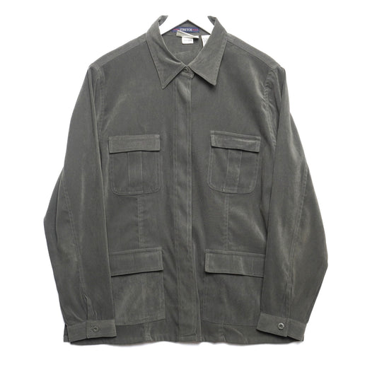 Vintage Bill Blass Jeans Dark Green Shirt Jacket Women's Size L