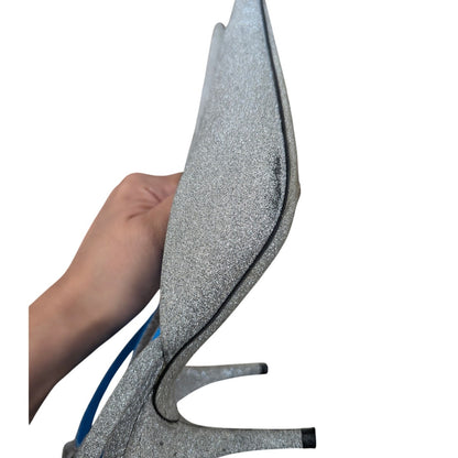 Balenciaga Glitter Knife Heels Slingback Bow 37
