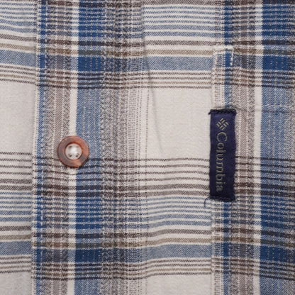 Columbia Sportswear Gray/Blue/Brown Cotton Plaid Shirt Size L