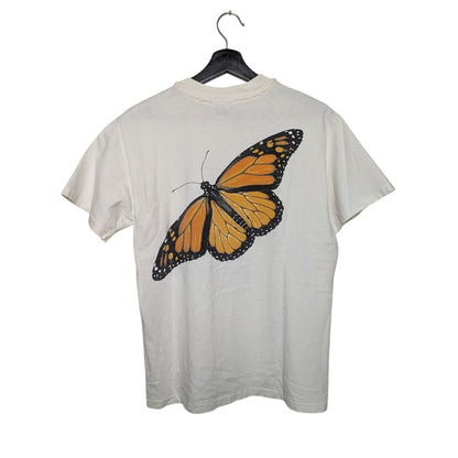 VTG Hanes Liberty Graphics Monarch Butterfly Question Mark T-Shirt Size Medium