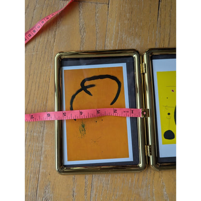 Vintage Gold Double Hinged Picture Frame by Fetco – 5x7" Brass-Tone Metal – MCM