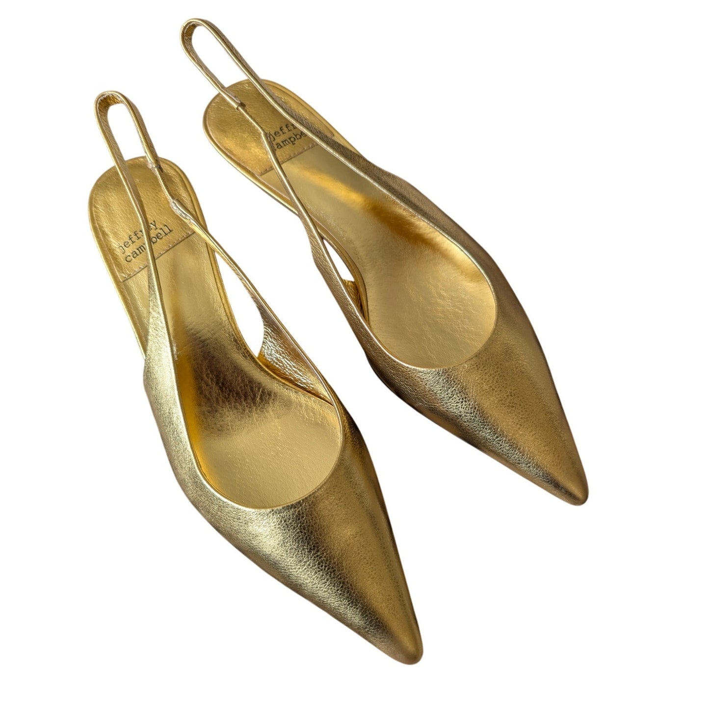Jeffrey Campbell Gold Metallic Slingback Persona Pump (6)