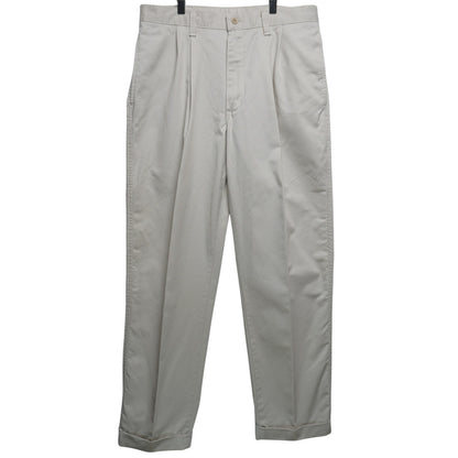 Lee Pleated and Cuffed Stone Color Khakis Size 34x32 100% Cotton