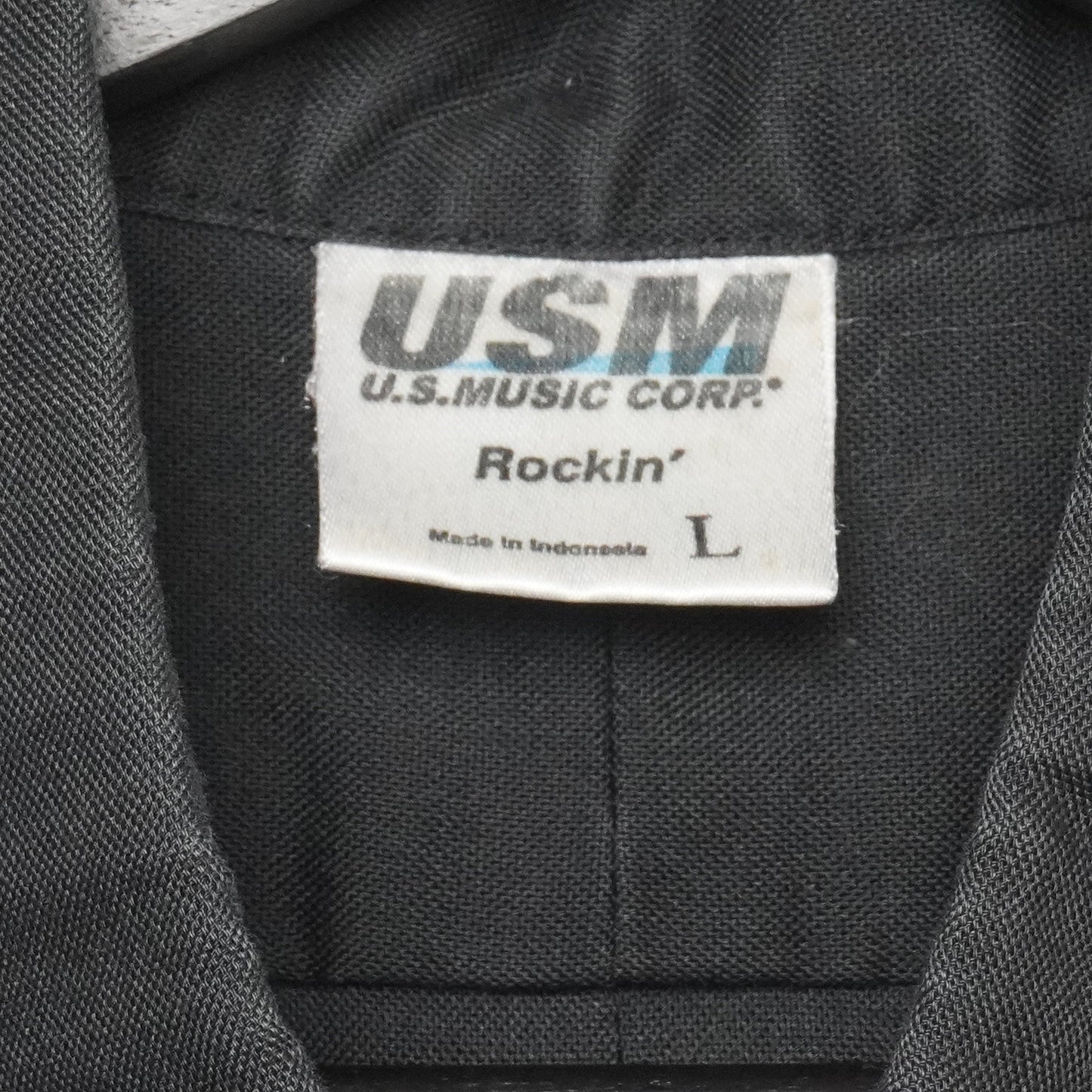 VTG Randall USA Amplifiers Button-Up Shirt Black L USM Corp Rock Promo Workwear