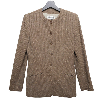 Vintage Anne Klein II Wool Blazer Brown Textured Minimalist Jacket US4