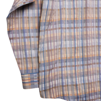 Jhane Barnes XL Button Front Shirt Plaid Woven Japan Fabric Retro
